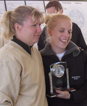 Winthrop's Coach Jodi Wendt and Medalist Jutta Degerman