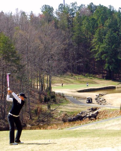 Tega Cay's Grande View 9th - Tee Shot View