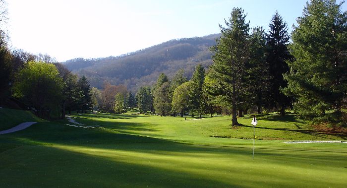Asheville Golf Hole - Maggie Valley 18th Looking Back